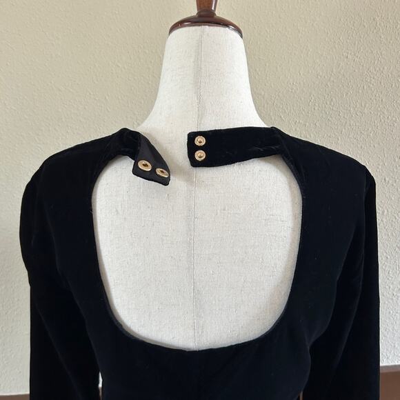 & Other Stories Open Back Party Dress in Black Velvet Size 4 - Picture 10 of 13